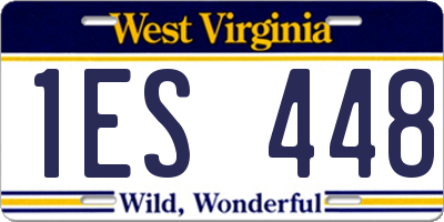 WV license plate 1ES448