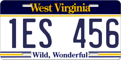 WV license plate 1ES456