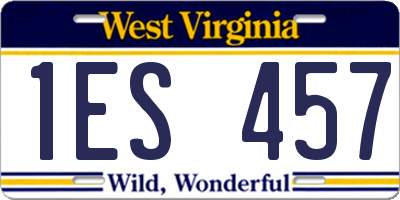 WV license plate 1ES457