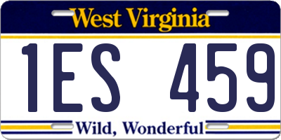 WV license plate 1ES459