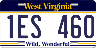 WV license plate 1ES460