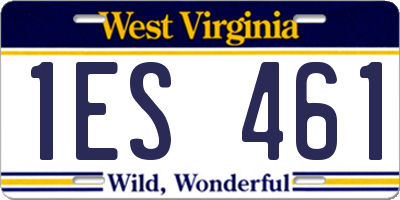 WV license plate 1ES461