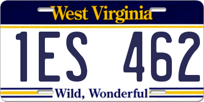 WV license plate 1ES462