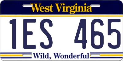 WV license plate 1ES465
