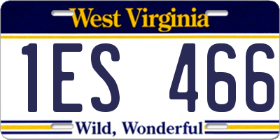 WV license plate 1ES466