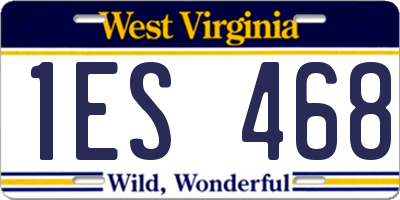 WV license plate 1ES468