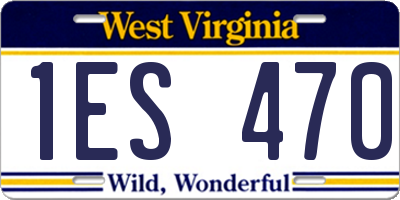 WV license plate 1ES470