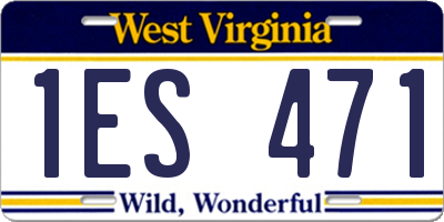 WV license plate 1ES471