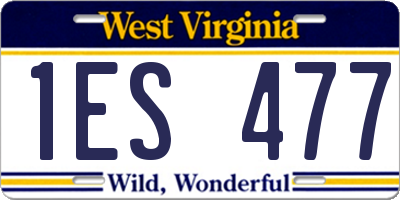 WV license plate 1ES477