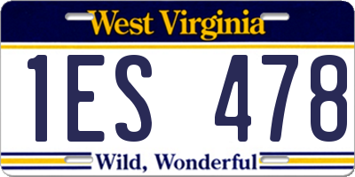 WV license plate 1ES478