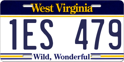 WV license plate 1ES479