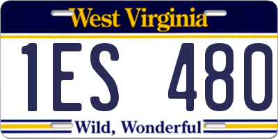 WV license plate 1ES480