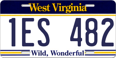 WV license plate 1ES482