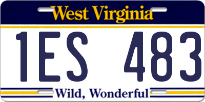 WV license plate 1ES483