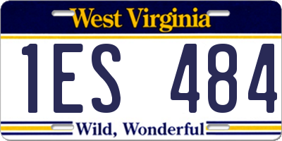 WV license plate 1ES484