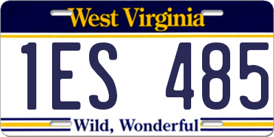 WV license plate 1ES485
