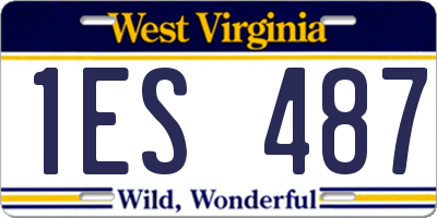WV license plate 1ES487