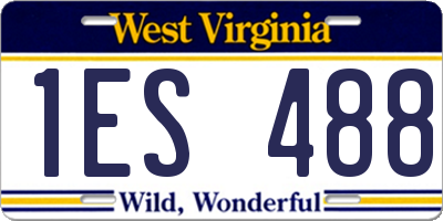 WV license plate 1ES488