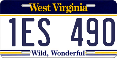 WV license plate 1ES490