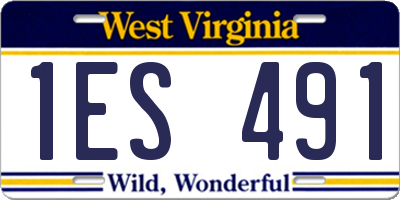 WV license plate 1ES491