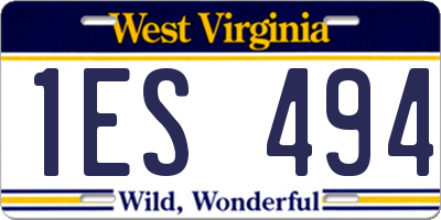 WV license plate 1ES494