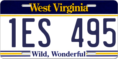WV license plate 1ES495