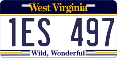 WV license plate 1ES497