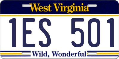 WV license plate 1ES501
