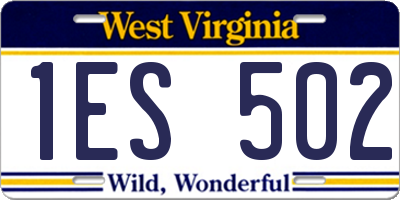 WV license plate 1ES502