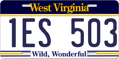 WV license plate 1ES503