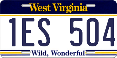 WV license plate 1ES504