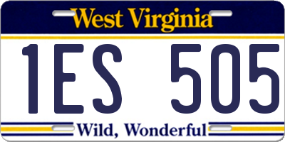 WV license plate 1ES505