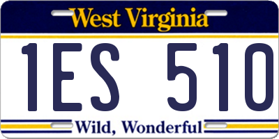 WV license plate 1ES510