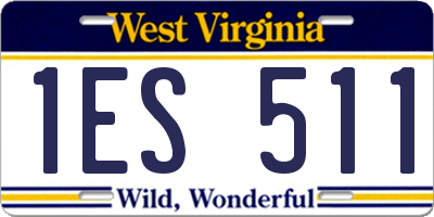 WV license plate 1ES511