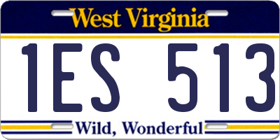 WV license plate 1ES513