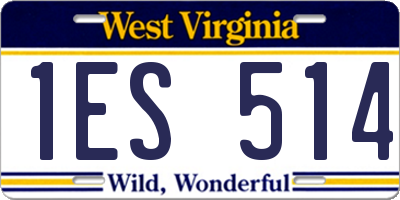 WV license plate 1ES514