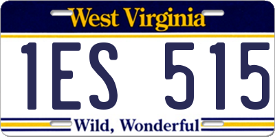 WV license plate 1ES515