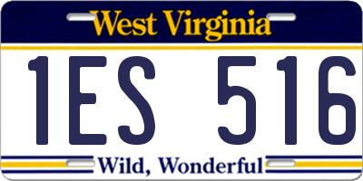 WV license plate 1ES516