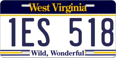 WV license plate 1ES518