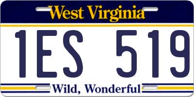 WV license plate 1ES519