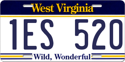 WV license plate 1ES520