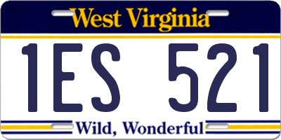 WV license plate 1ES521