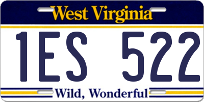 WV license plate 1ES522