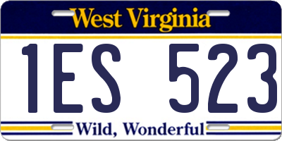 WV license plate 1ES523