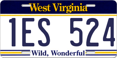 WV license plate 1ES524