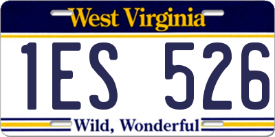 WV license plate 1ES526