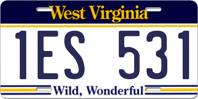 WV license plate 1ES531