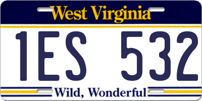 WV license plate 1ES532