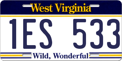 WV license plate 1ES533