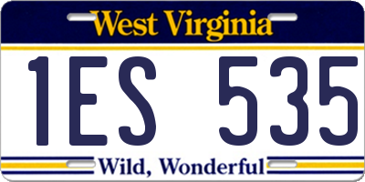 WV license plate 1ES535